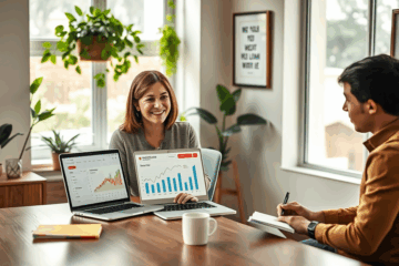 Un homme et une femme discutent des options de prêt supplémentaire.