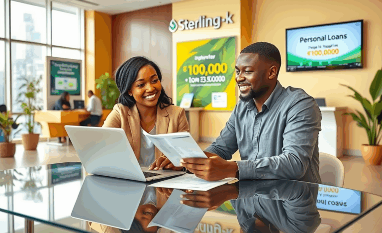 Image illustrant le Prêt Personnel de Sterling Bank et les montants disponibles.