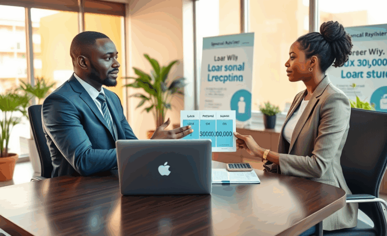 Illustration du Prêt Personnel de dfcu Bank pour des montants de 2 à 30 millions d'UGX.